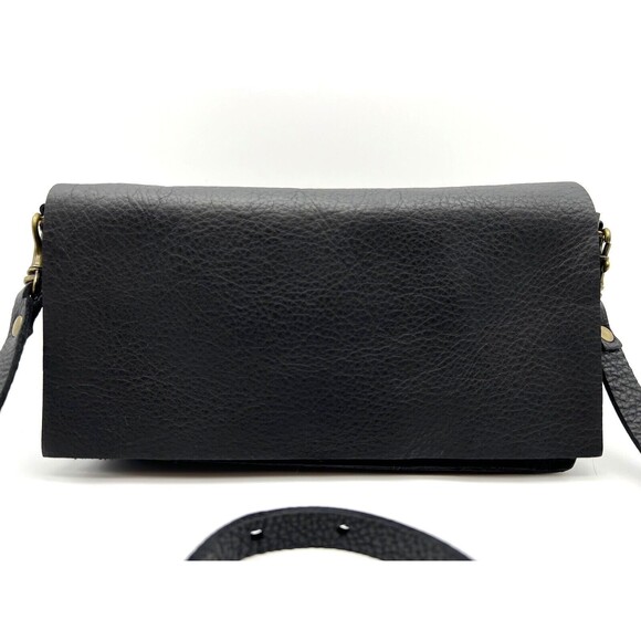 Stitch and Tickle Mini Messenger Crossbody Bag Leather Zip Concert Festival Blac - Picture 3 of 13